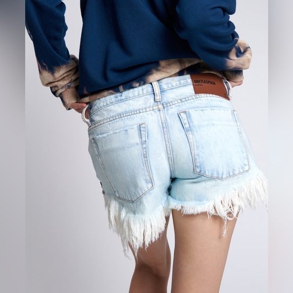One Teaspoon FLORENCE DUKES LOW WAIST MINI DENIM SHORTS, size 28 - Picture 13 of 15